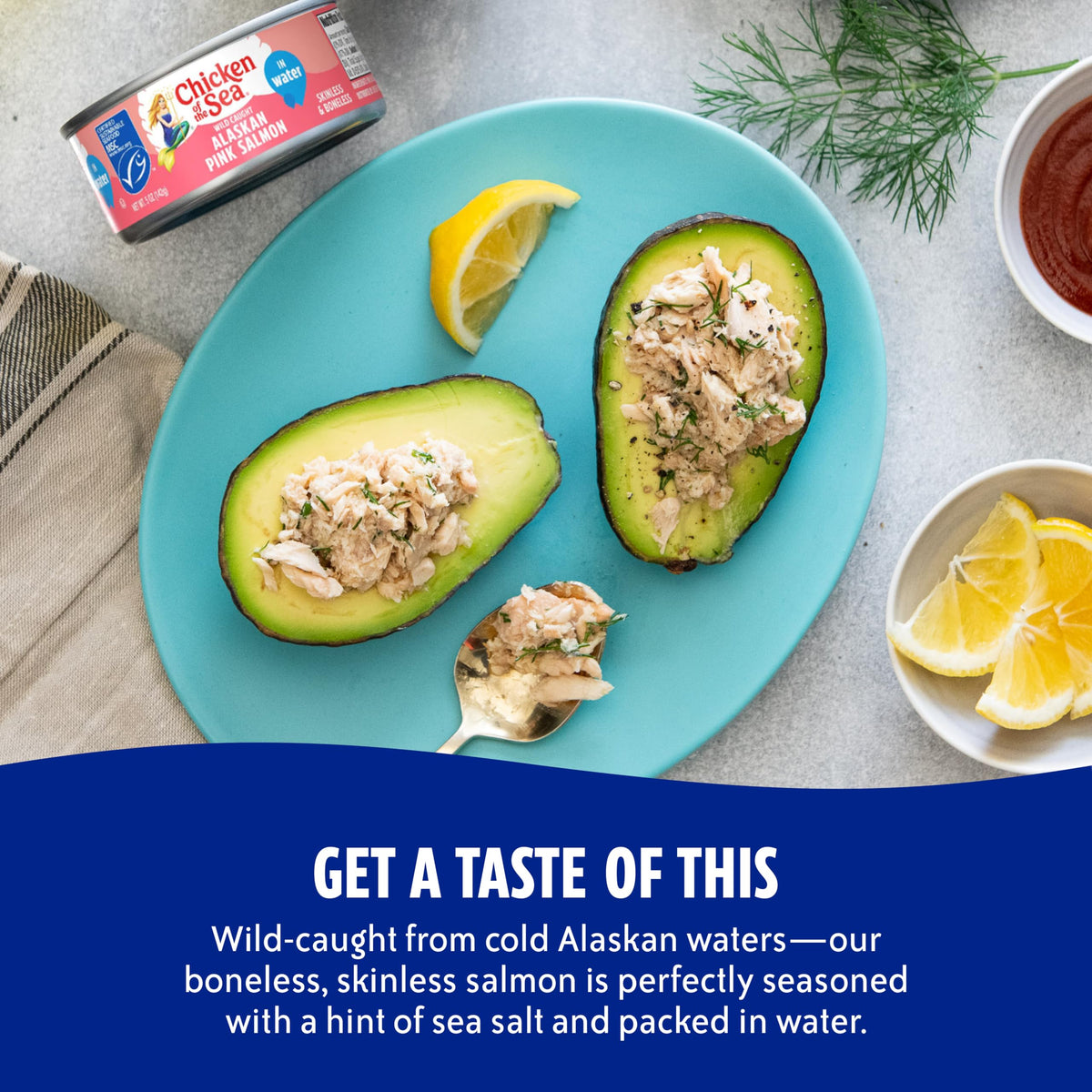 Chicken of the Sea pink salmon burger showcasing a protein-packed option.