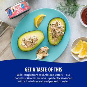 Chicken of the Sea pink salmon burger showcasing a protein-packed option.