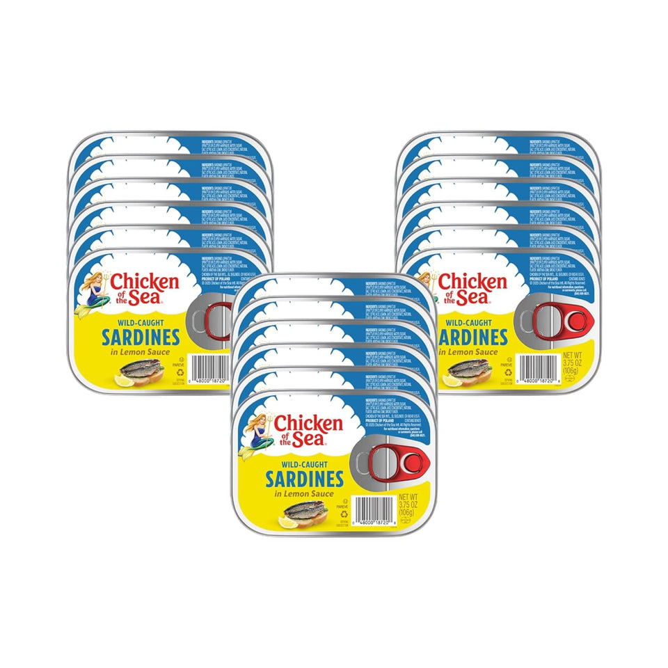 Chicken of the Sea sardines in lemon sauce can, bright flavor for quick meals.