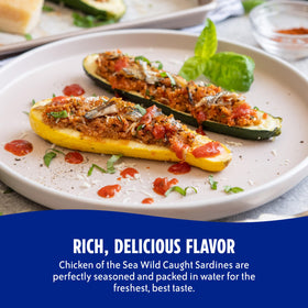 Sardines served on a salad to show versatile Louisiana hot sauce flavor.