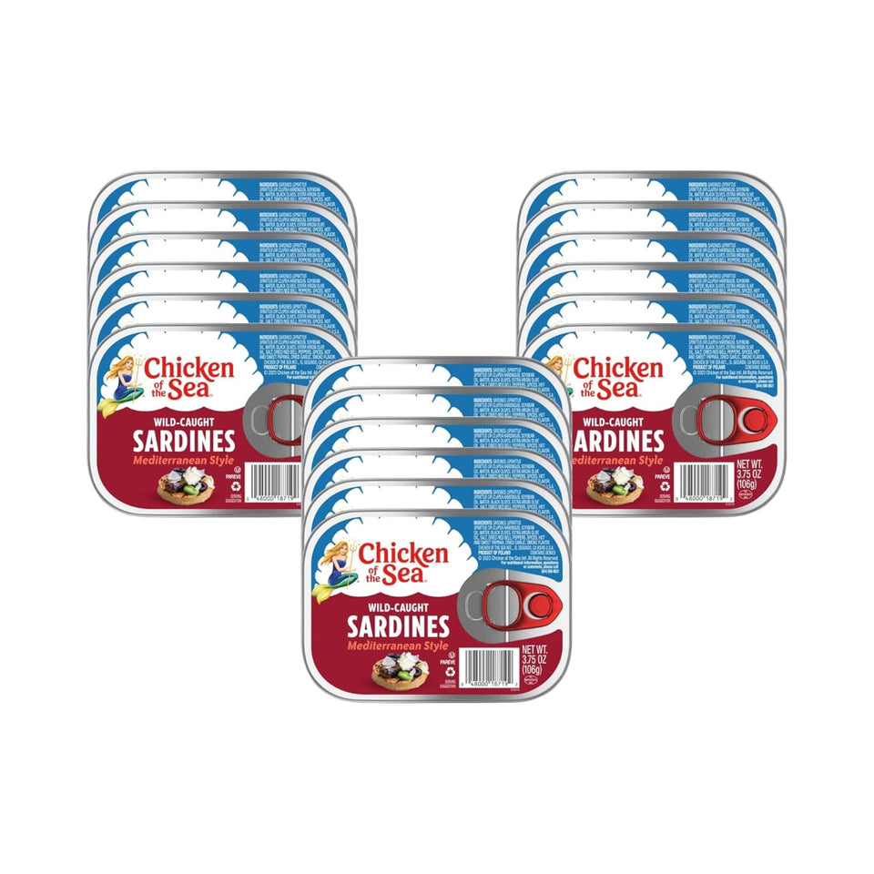 Chicken of the Sea sardines in oil can with Mediterranean style flavor and robust protein