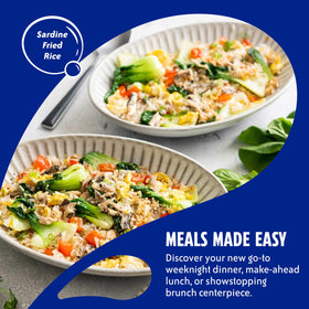 Chicken of the Sea sardines in oil label highlights wild-caught and gluten-free