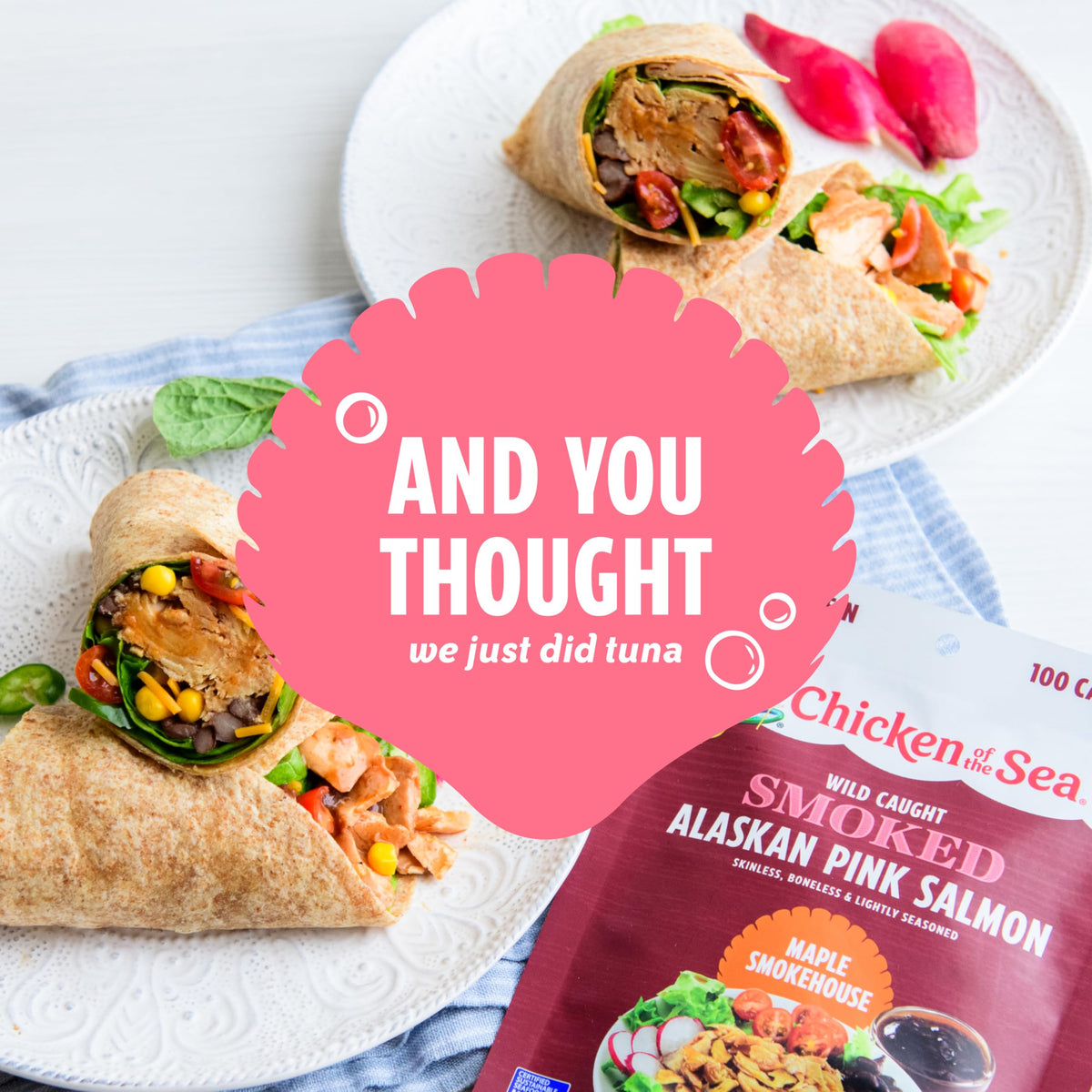Chicken of the Sea Salmon Maple Smokehouse on salad adds protein and flavor.