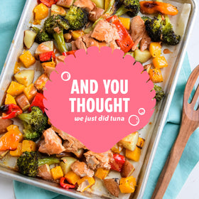 Single-serve salmon pouch for a fast, protein-rich snack