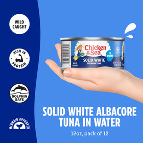 Chicken of the Sea solid white albacore tuna fillet highlighting premium texture for sandwiches.