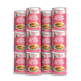 Chicken of the Sea traditional-style Alaskan pink salmon can pack for quick protein