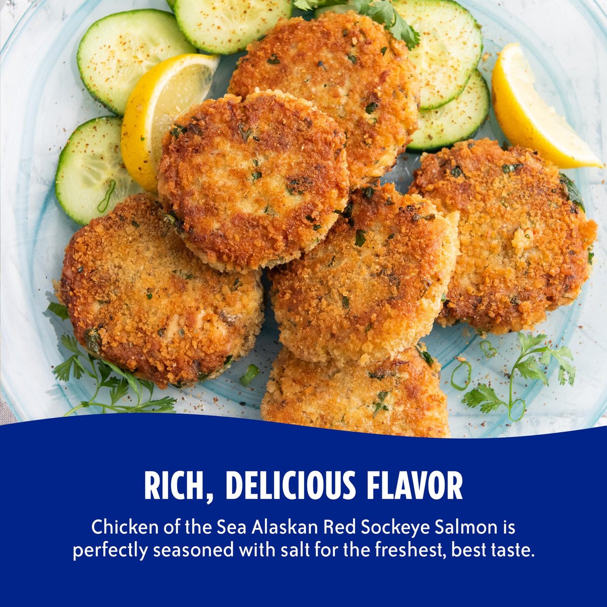 Nutrition panel highlights 19 g protein per serving and 4 g fat.