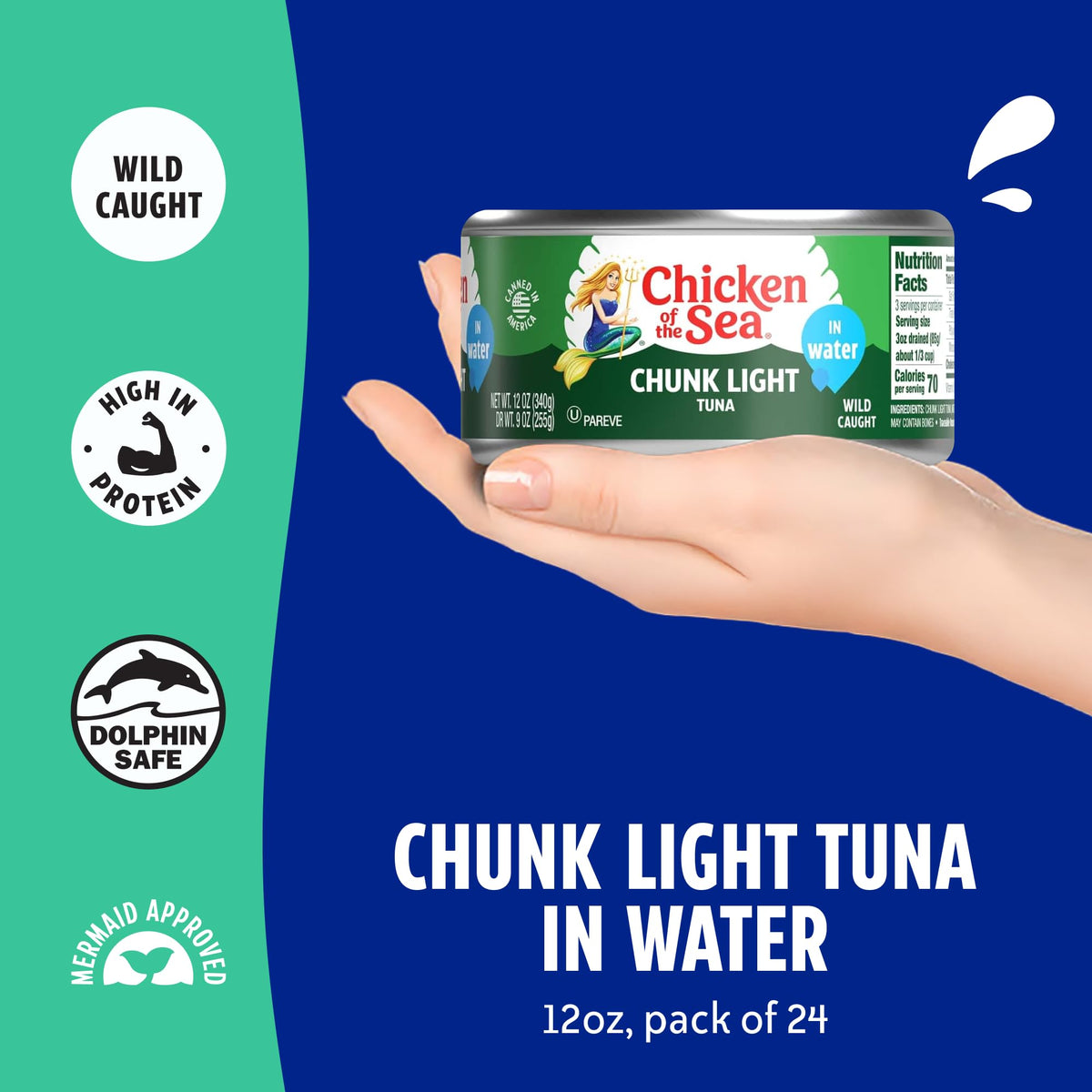 Chicken of the Sea 24 pack on shelf showcases convenient ready to use tuna