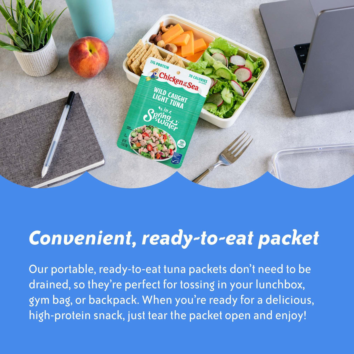 Chicken of the Sea tuna on crackers adds protein and flavor anytime