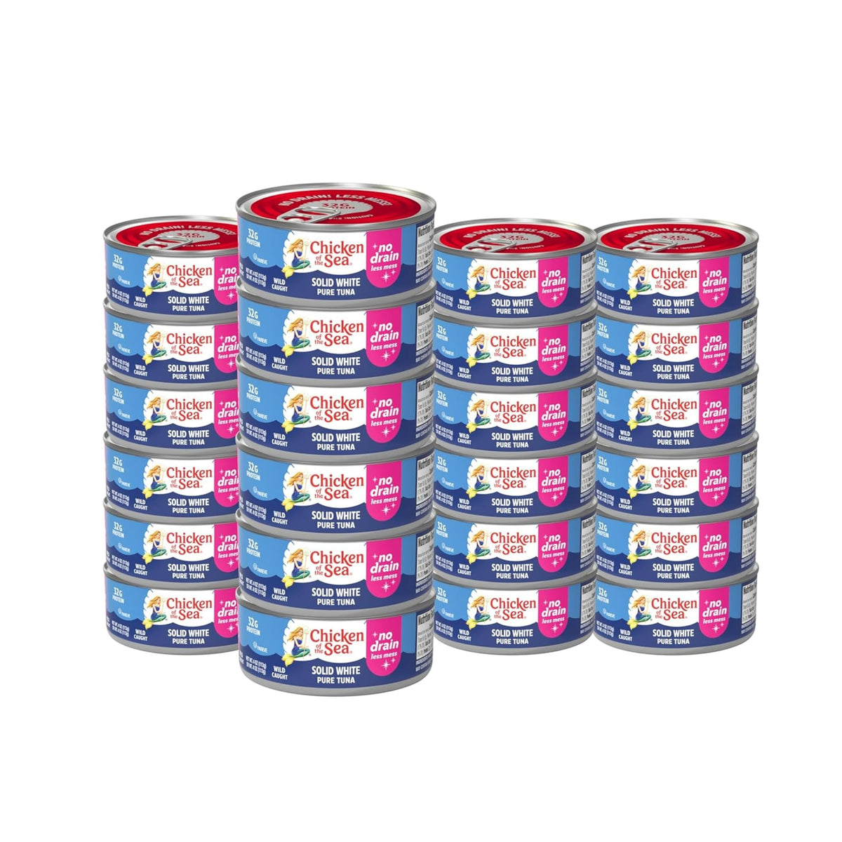 Chicken of the Sea wild albacore tuna no-drain can for mess-free prep