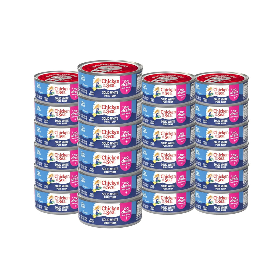Chicken of the Sea wild albacore tuna no-drain can for mess-free prep