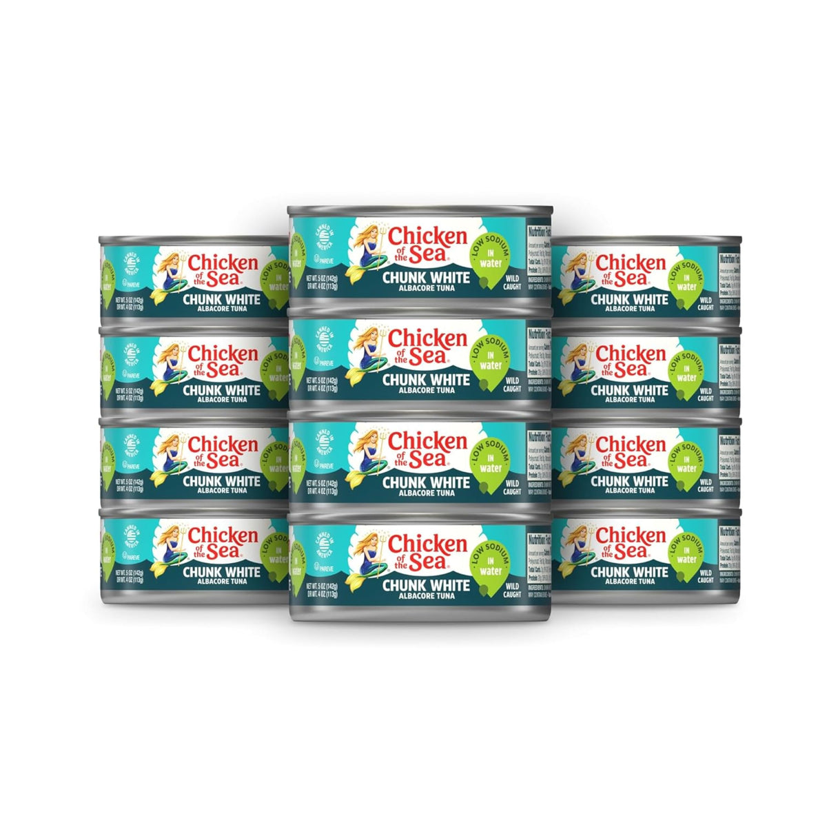 Chicken of the Sea albacore tuna in water can front label for quick meals