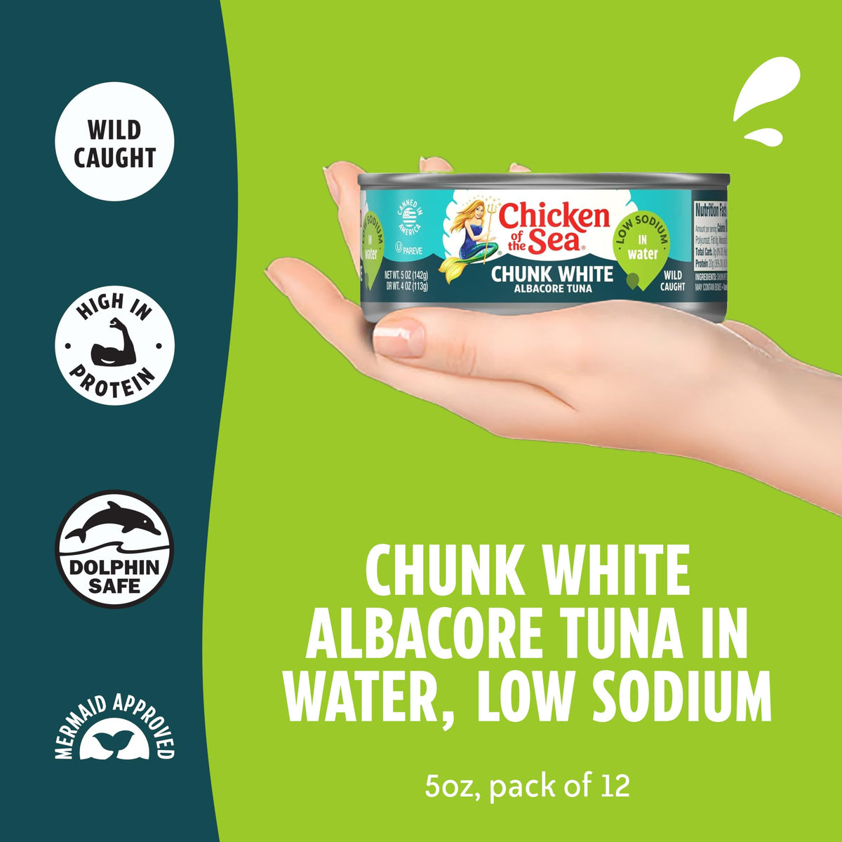 Nutritional panel of Chicken of the Sea albacore tuna in water