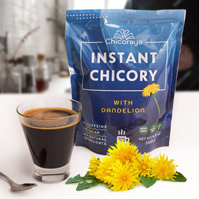 CHICORAYA label emphasizes no sugar and gluten-free, diet-friendly option.