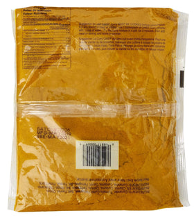 Close-up of Chief Brand Curry Powder texture shows vibrant golden spice for curries.