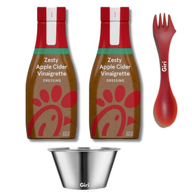Chikfila Zesty Apple Vinaigrette bottle close-up, ideal for salads