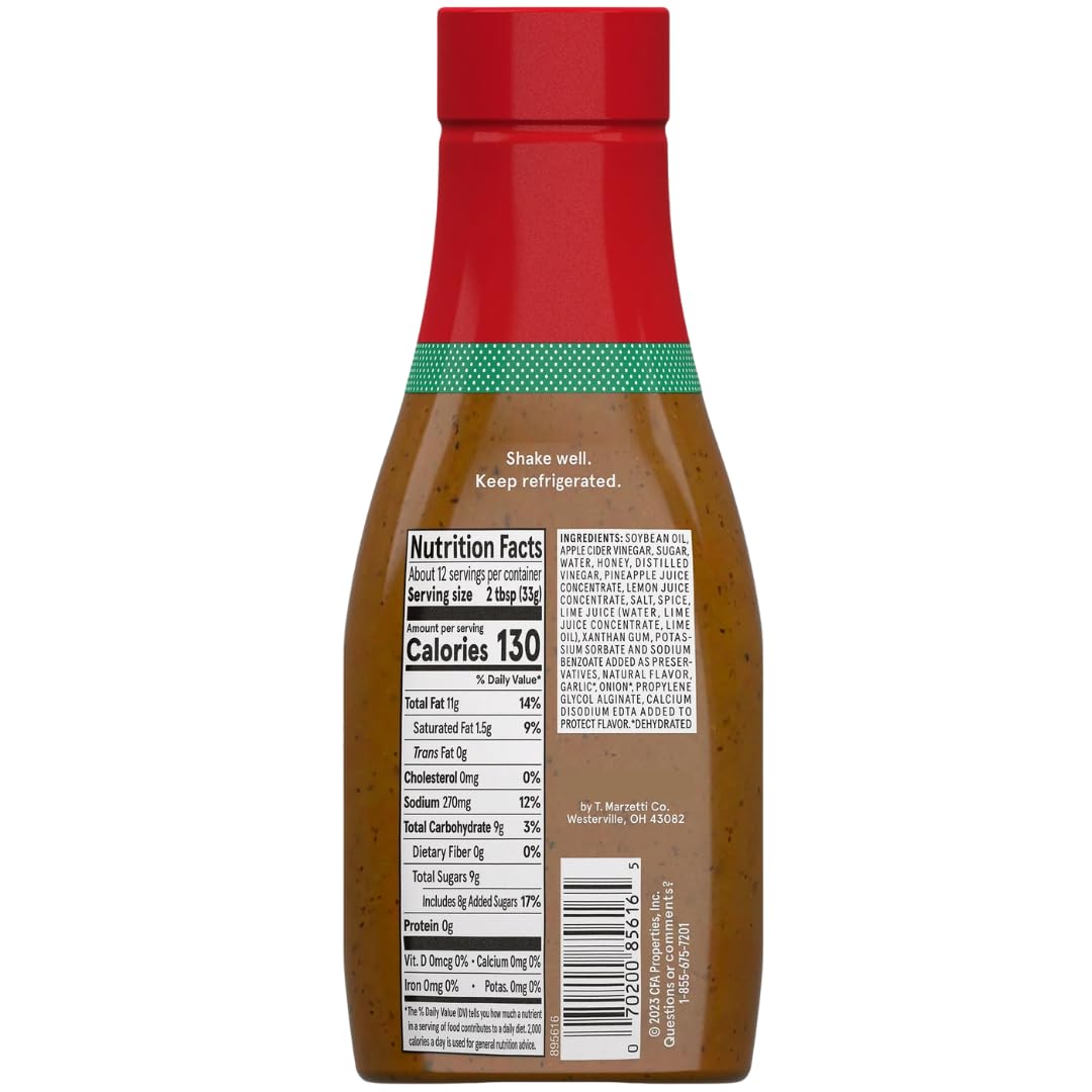 Chikfila Zesty Apple Vinaigrette label close-up for marinades