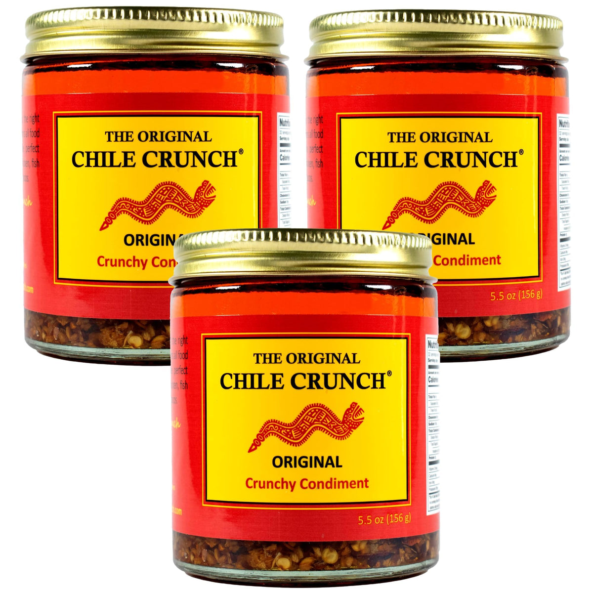 Chile Crunch Original Spicy Crunchy Condiment jar front view highlighting authentic flavor.