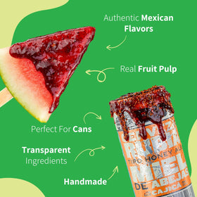 CHILEMOY Chamoy paste close-up showing fruit and chili blend for rim dipping.