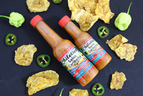 Chiletico Costa Rica Caribbean hot sauce bottle pour, smooth flow for easy flavor boosts.