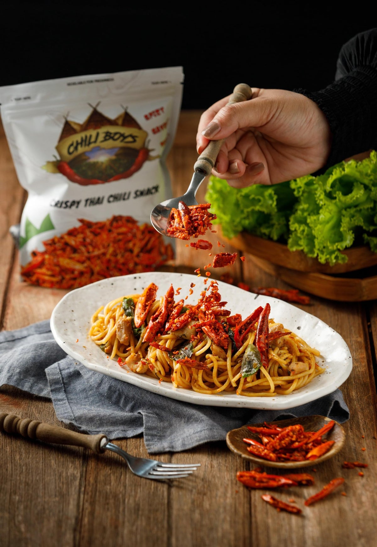 Chili Boys sesame seeds accenting aroma and crunch