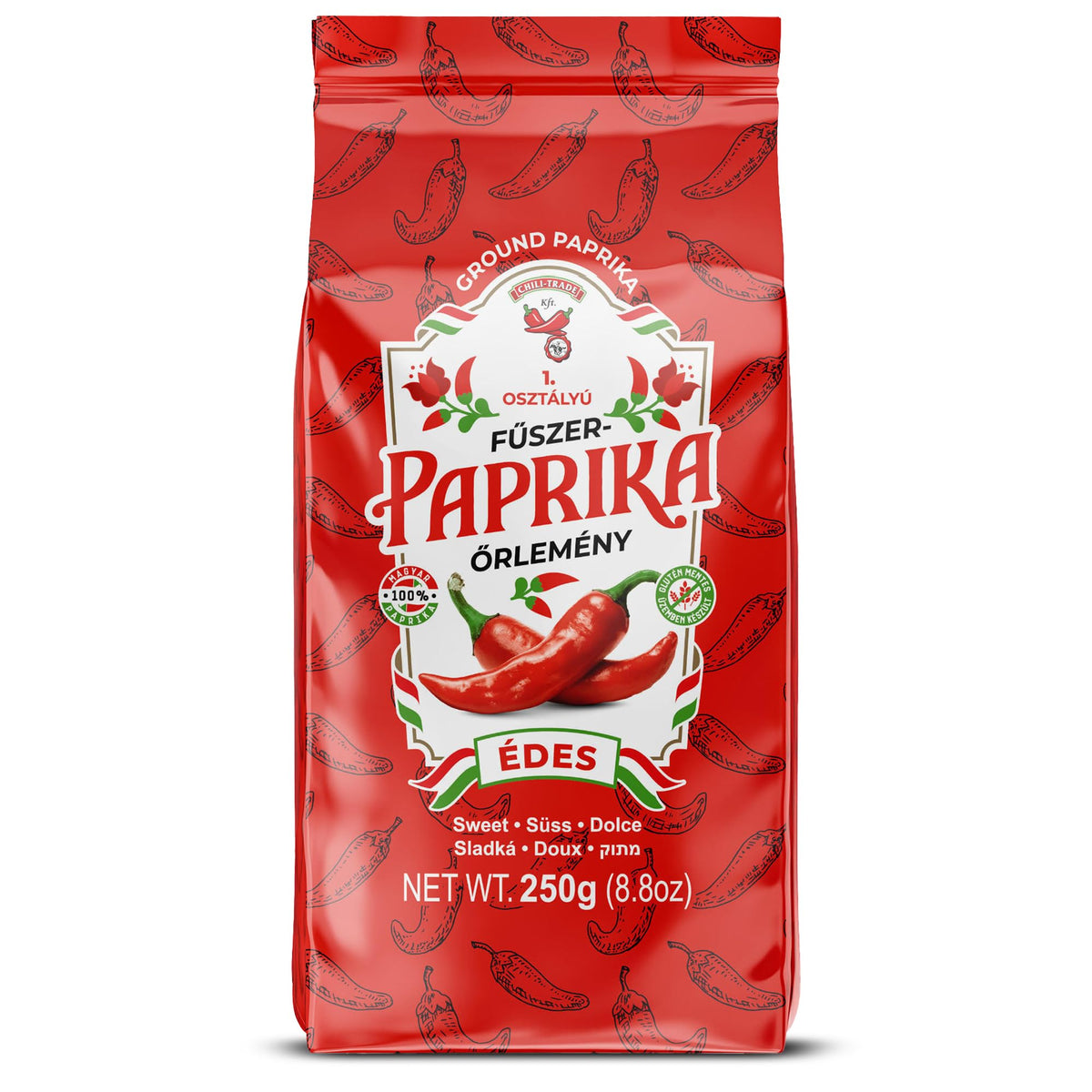 CHILI-TRADE Kft Hungarian Sweet Paprika bottle front for rich goulash flavor