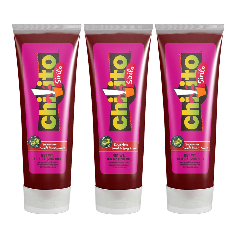 Chilito Sirilo Monk Fruit 3-pack tubes for sugar-free, keto-friendly meals.