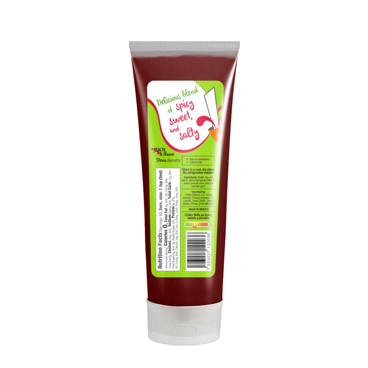 CHILITO SIRILO sauce bottle close-up showcases spicy, sweet, and salty balance.
