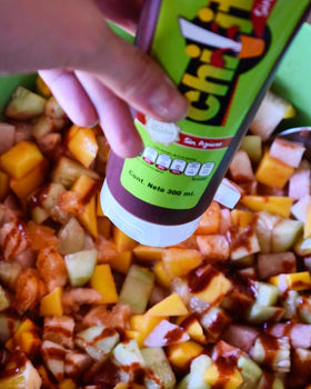 CHILITO SIRILO squeeze-tubes ready for drizzle over grilled meats.