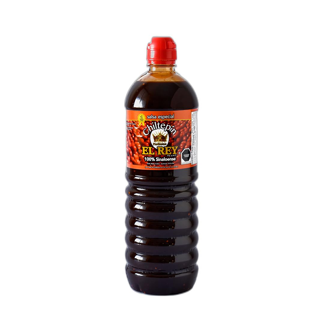 CHILTEPIN El Rey salsa especial bottle front shows bold seafood flavor for ceviche and shrimp dishes