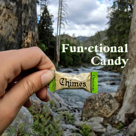 Chimes Original Ginger Chews aroma implied by close-up steam.