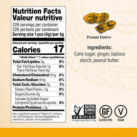 Chimes Peanut Butter Ginger Chews closeup highlighting chewy texture and bold flavor