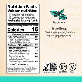 Chimes Peppermint Ginger Chews travel pack captured for on-the-go moments.