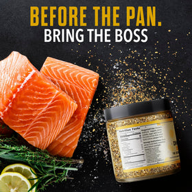 Chimi Boss Lemon Pepper over roasted veggies for vibrant flavor