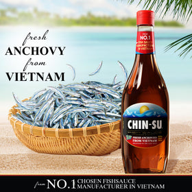 Chin-Su one-year aged anchovy sauce offers deep aroma for dipping and marinating.