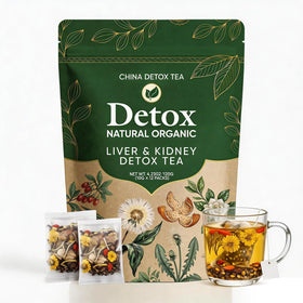 China Detox Tea packaging with 12 portable bags for on-the-go use.