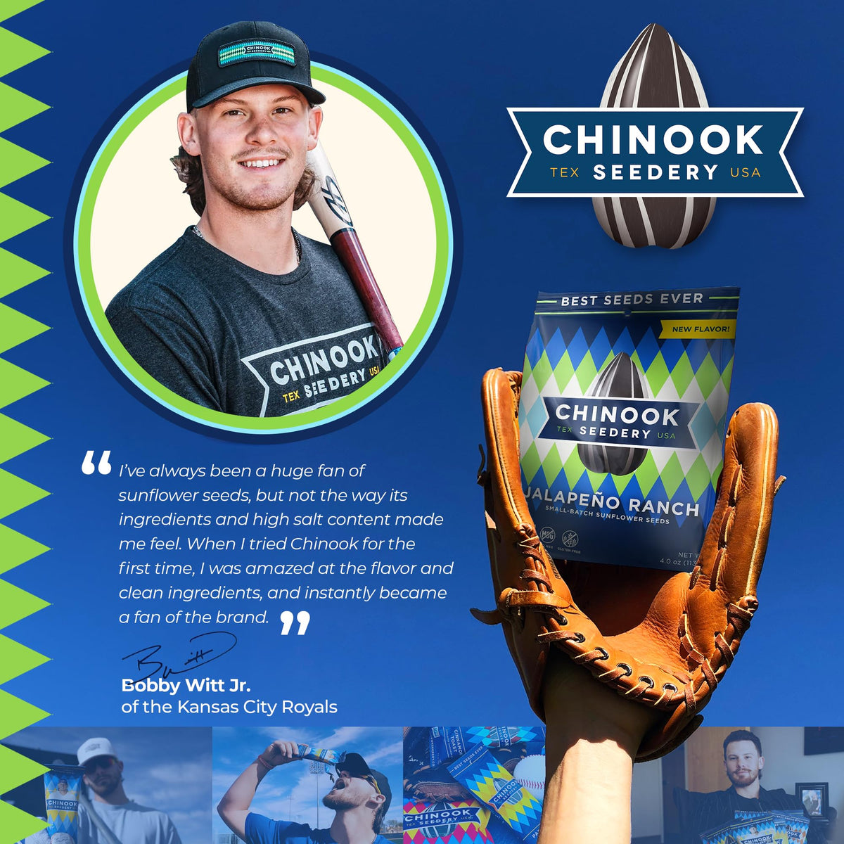 Chinook Seedery Jalapeno Ranch flavor pack packaging with 4 oz bags