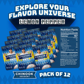 Chinook Seedery Lemon Pepper seeds in hand for quick nibble