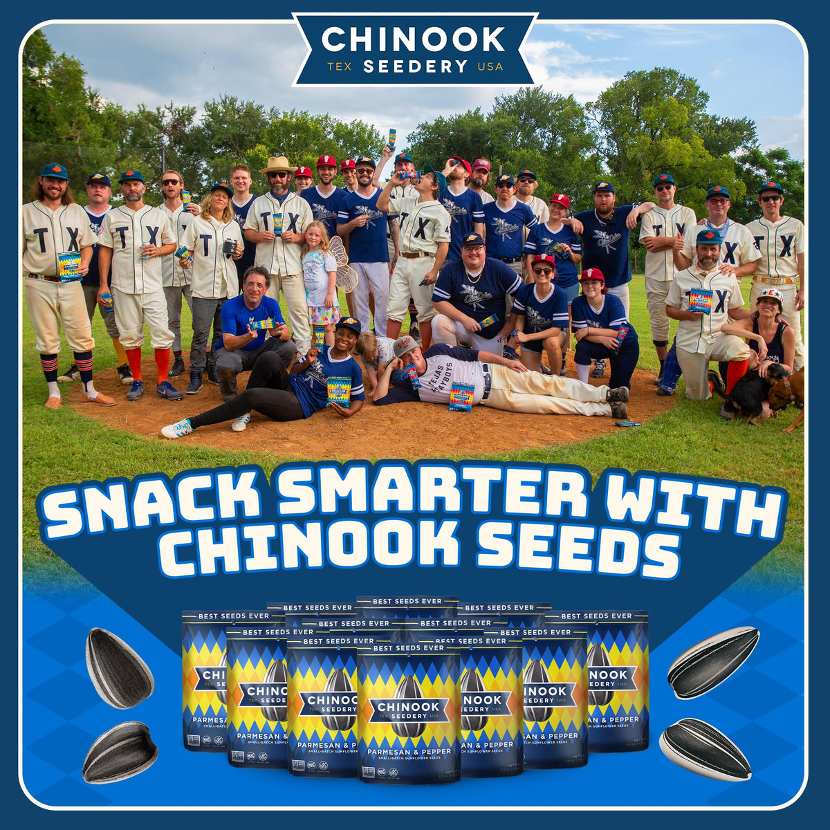 Chinook Seedery packaging highlighting gluten-free and non-GMO attributes