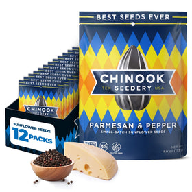 Chinook Seedery Parmesan & Pepper seeds in a bag for on-the-go snacking