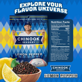 Chinook Seedery lemon pepper seeds in a open bag ready to enjoy.
