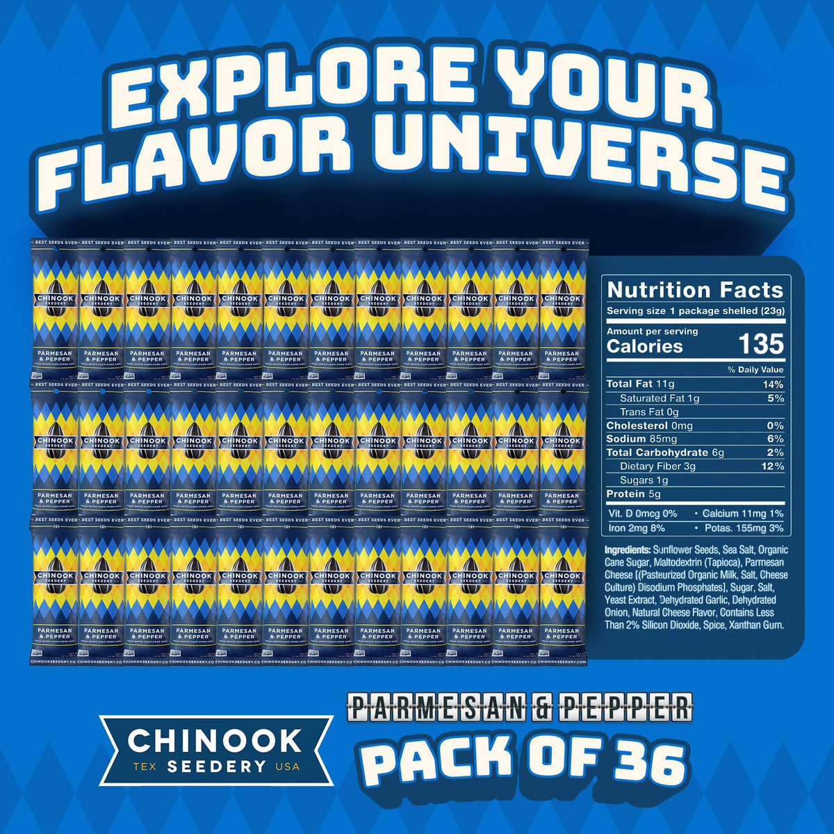 Chinook Seedery roasted sunflower kernels for on the go
