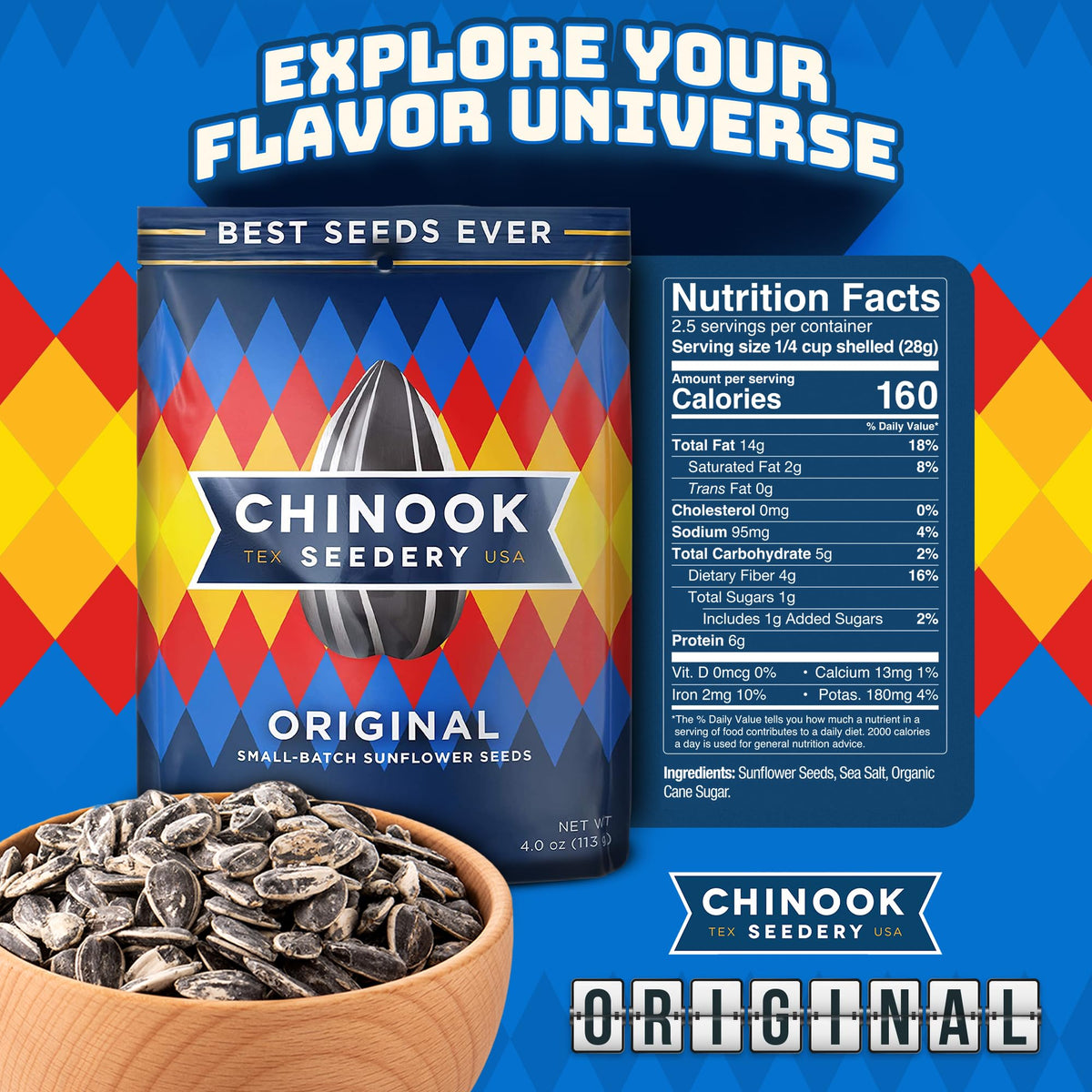 Chinook Seedery Original Pack in a bowl for salad or trail mix