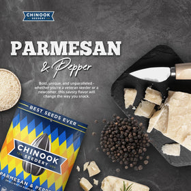 Chinook Seedery Parmesan & Pepper gifts-ready snack for gourmets
