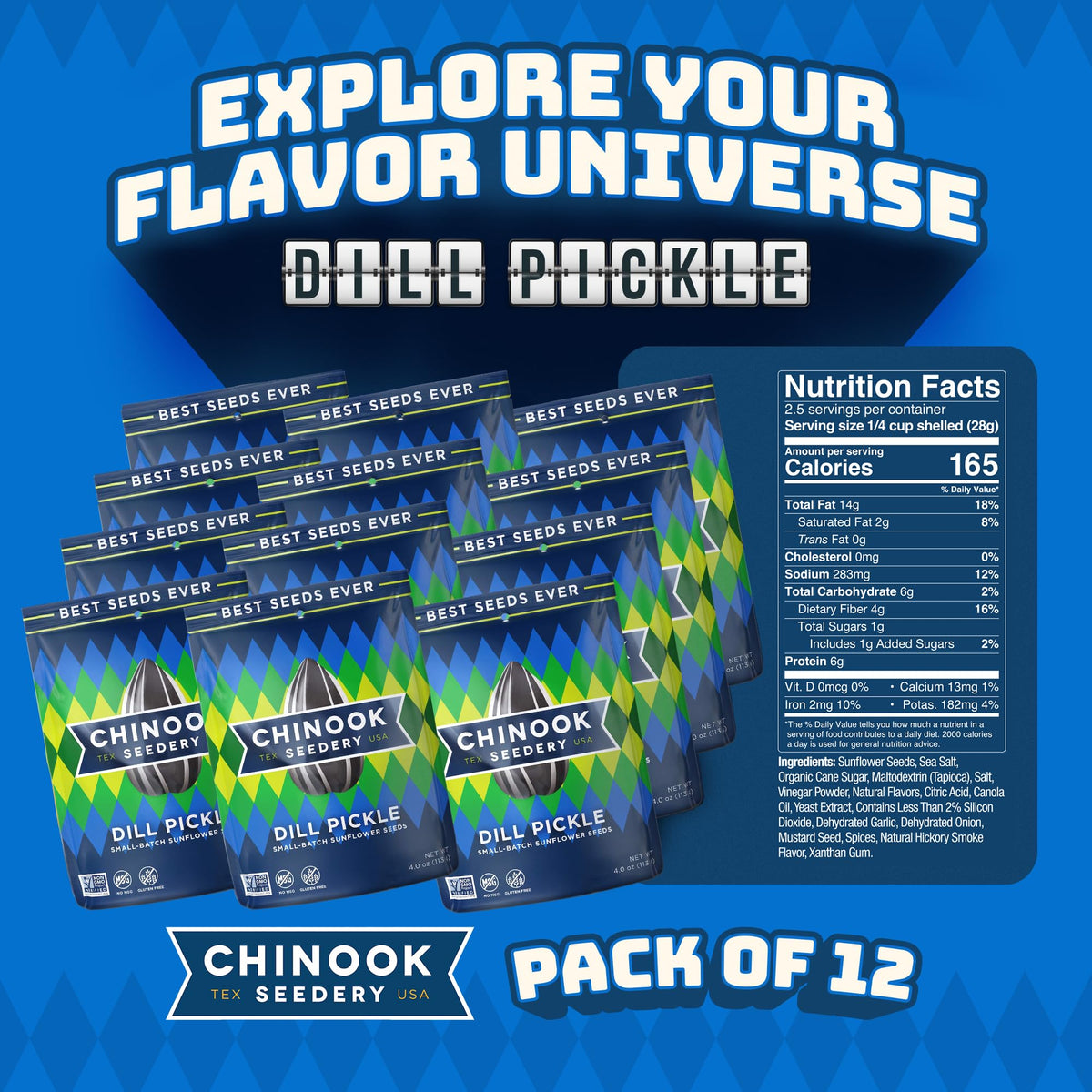Chinook Seedery seeds in bowl emphasizing protein-rich, gluten-free snack.