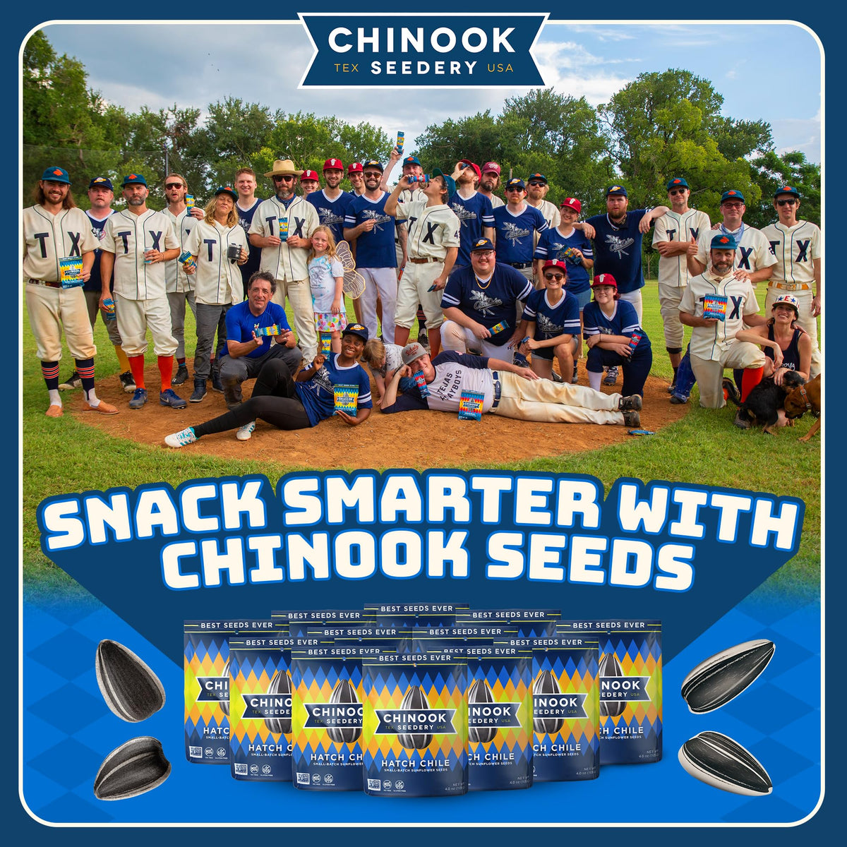 Chinook Seedery 12-pack display - convenient snack assortment