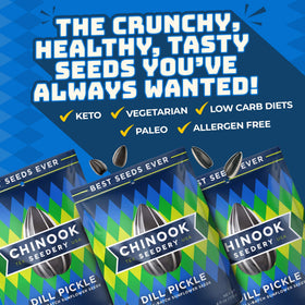 Chinook Seedery on-the-go sunflower seeds, perfect travel companion.