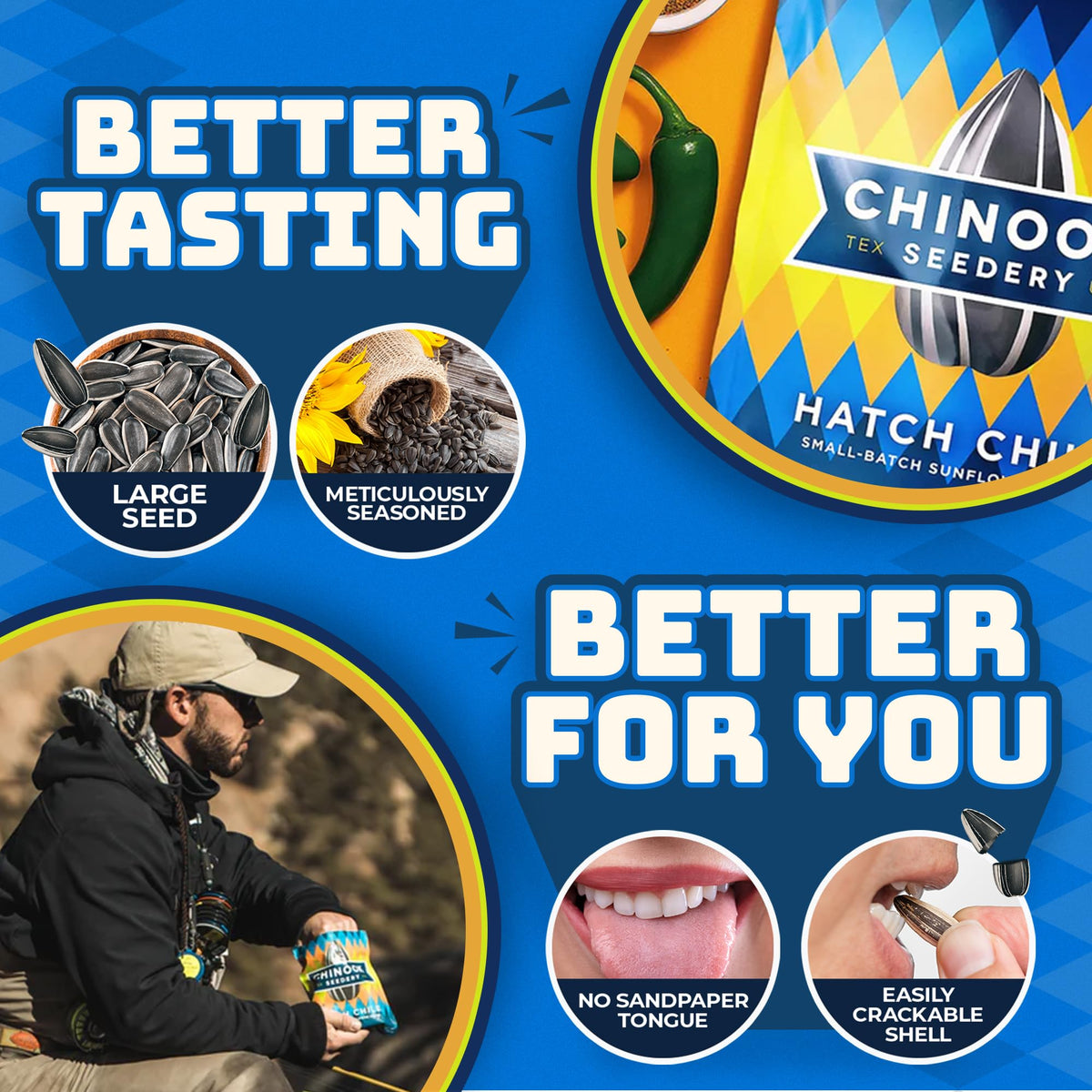 Chinook Seedery pack on backpack - ideal hiking snack