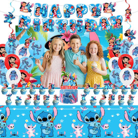Chinovi Stitch balloons in latex multicolor brighten party decor.