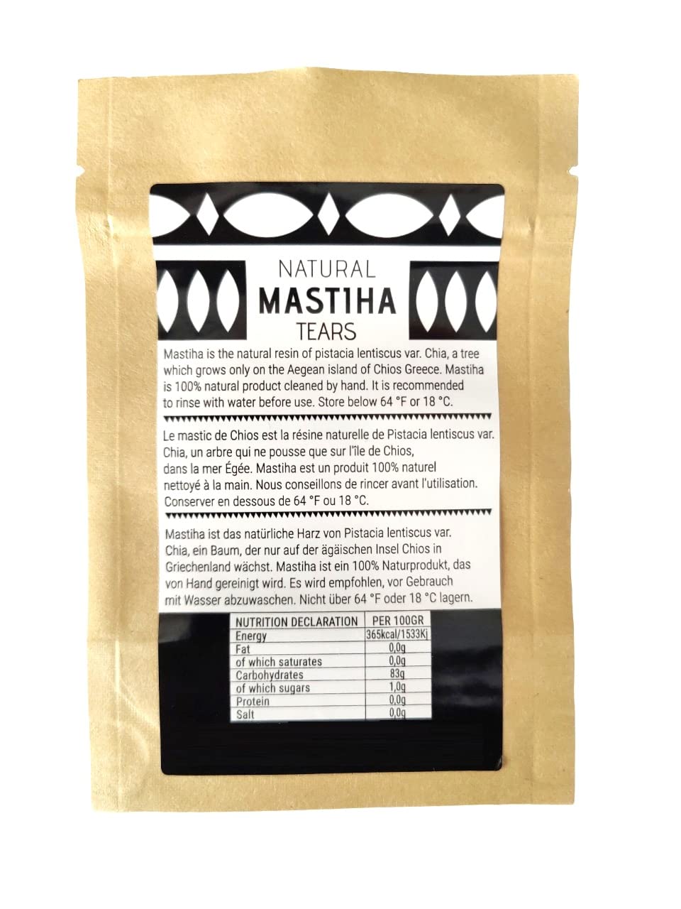 Chios Mastiha Tears Gum texture close-up showing honeyed resin and unique tear shape